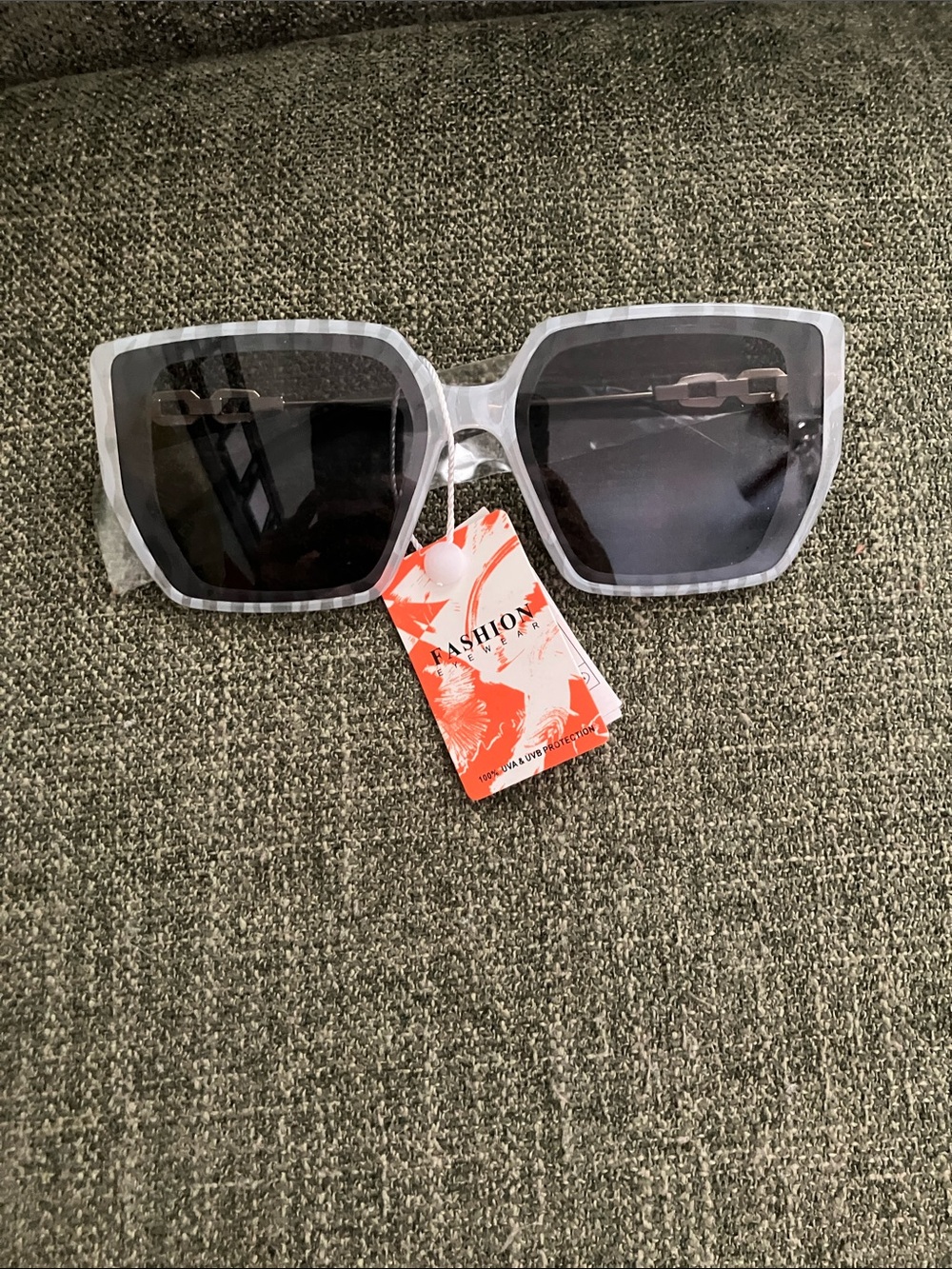 Women's Clear Frame Sunglasses with Black Lenses